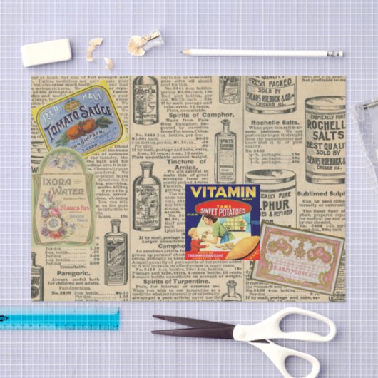 ontkoppeling Ephemera Catalogus Advertentie Tissuepapier (Craft)