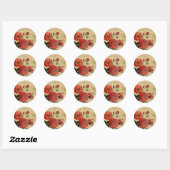  ontkoppeling Ephemera Rozen Ronde Sticker (Vel)