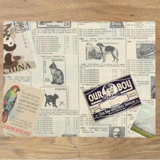  ontkoppeling Ephemera Stamps reizen Tissuepapier