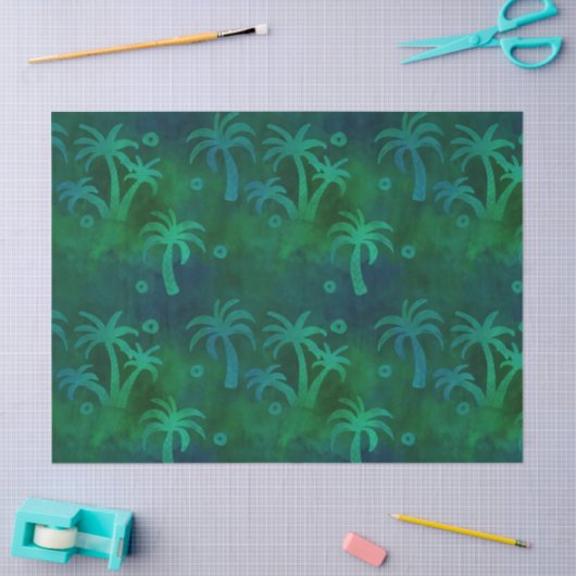 Ontkoppeling groene en blauwe palm tissuepapier (Craft)