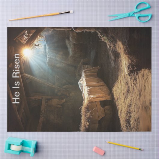 Ontkoppeling Jesus Hij is verrezen Tissuepapier (Craft)