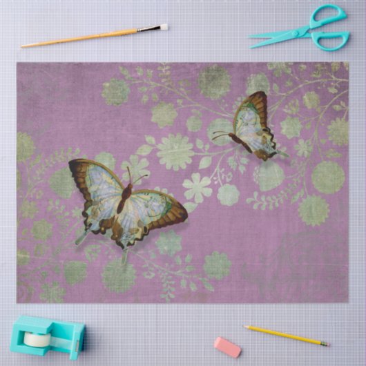 Ontkoppeling Moderne  vlindervlinderbloemigen Paar Tissuepapier (Craft)