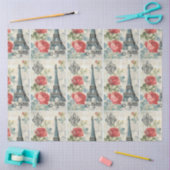 Ontkoppeling Retro  Parijs Floral Kerstmis Tissuepapier (Craft)