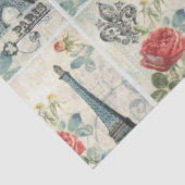 Ontkoppeling Retro  Parijs Floral Kerstmis Tissuepapier (Detail)