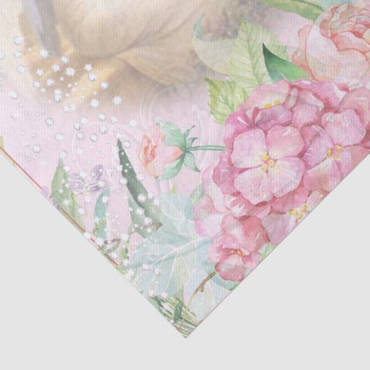 Ontkoppeling tussen Angels en Flowers Tissuepapier (Detail)