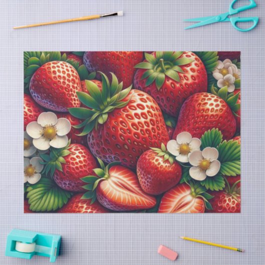 Ontkoppeling van aardbeien tissuepapier (Craft)