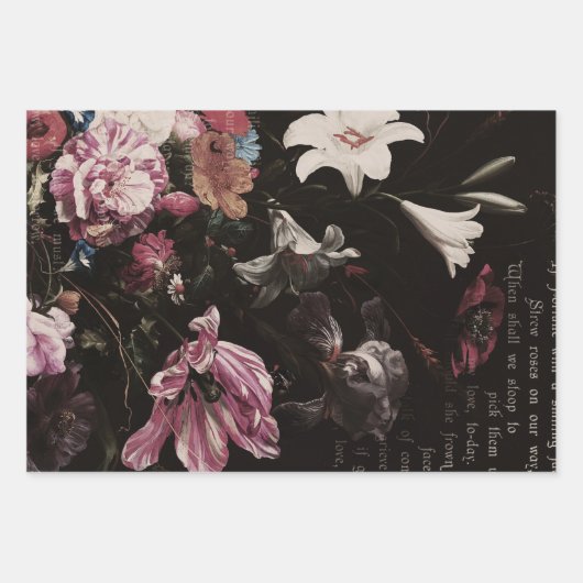  ontkoppeling van Antiek bloemen Inpakpapier Vel (Voorkant 3)