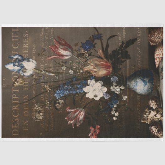 ontkoppeling van Antiek bloemen Tissuepapier (Voorkant)