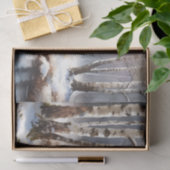 Ontkoppeling van berkenbomen in de winter tissuepapier (Geschenk)