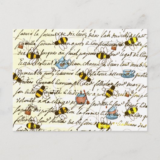 Ontkoppeling van  bijen en thee briefkaart (Voorkant)