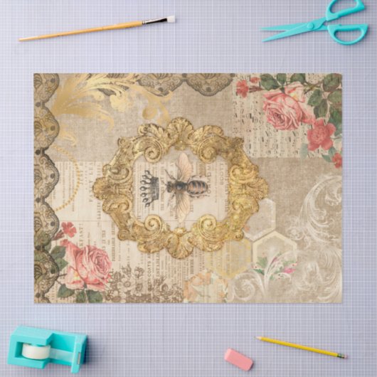 Ontkoppeling van  bijenziekte tissuepapier (Craft)