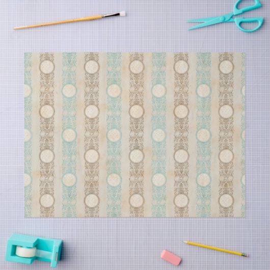 Ontkoppeling van blauwgroen en bruine strepen tissuepapier (Craft)