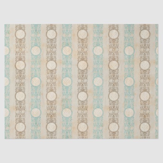 Ontkoppeling van blauwgroen en bruine strepen tissuepapier (Voorkant)