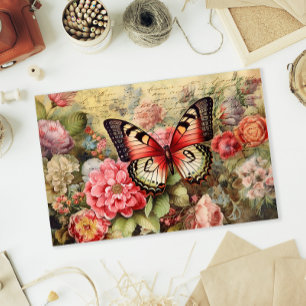  ontkoppeling van bloemen en vlinders tissuepapier