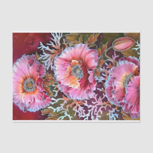 Ontkoppeling van Bouquet Poppy Flowers Tissuepapier (Voorkant)