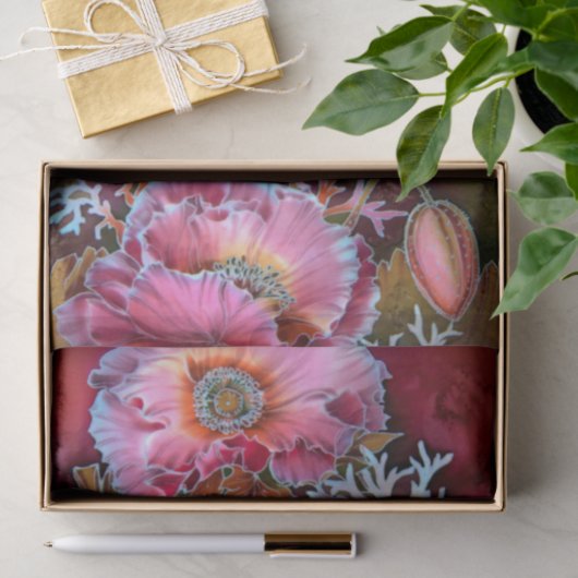 Ontkoppeling van Bouquet Poppy Flowers Tissuepapier (Geschenk)