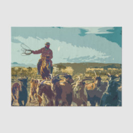 Ontkoppeling van cowboy en vee tissuepapier