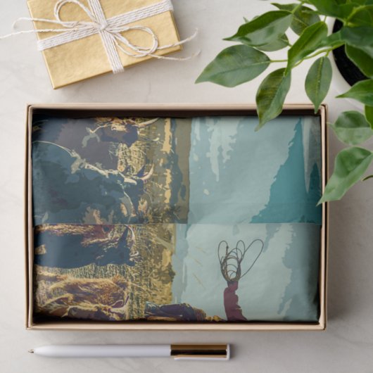 Ontkoppeling van cowboy en vee tissuepapier (Geschenk)