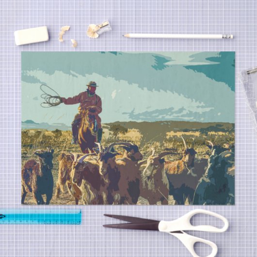 Ontkoppeling van cowboy en vee tissuepapier (Craft)