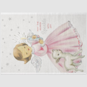 Ontkoppeling van Cute Retro met kerstengel Tissuepapier