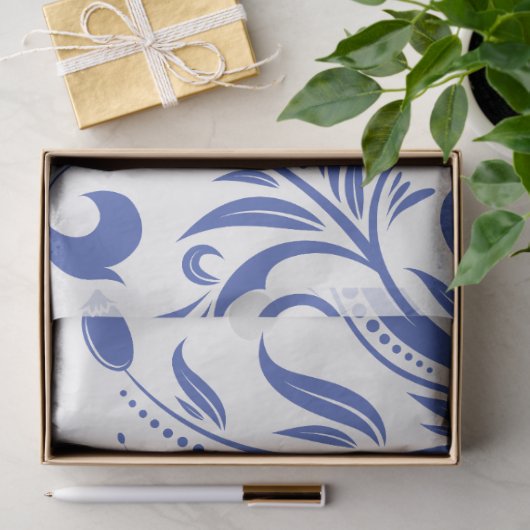 ontkoppeling van de blauwe bloem tissuepapier (Geschenk)