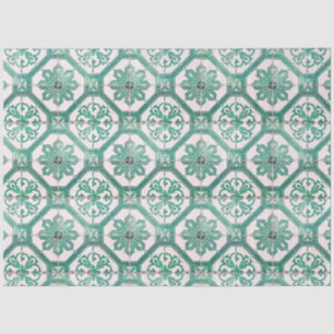 ontkoppeling van de groene Tegel van Floral Delft Tissuepapier