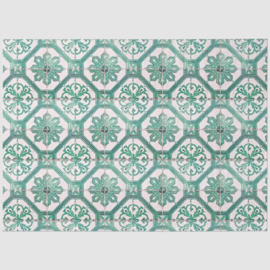  ontkoppeling van de groene Tegel van Floral Delft Tissuepapier (Voorkant)