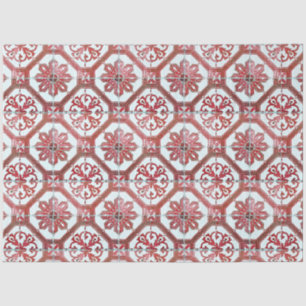  ontkoppeling van de rode Tegel van Floral Delft Tissuepapier