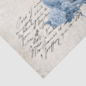 ontkoppeling van de vogelblauwe zee Antiek Tissuepapier (Detail)