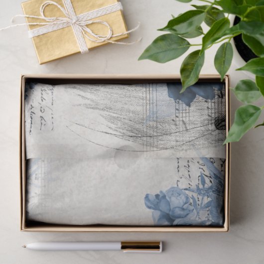 ontkoppeling van de vogelsoorten in het blauw Ant Tissuepapier (Geschenk)