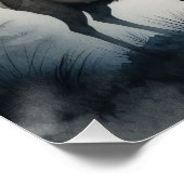 Ontkoppeling van de Waterverf Elk Misty Mountains Perfect Poster (Hoek)