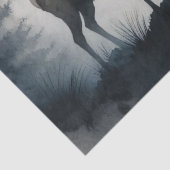 Ontkoppeling van de Waterverf Elk Misty Mountains Tissuepapier (Detail)