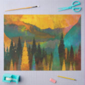 Ontkoppeling van de Waterverf Forest Sunset Tissuepapier (Craft)