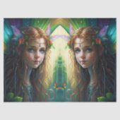 Ontkoppeling van Fantasy Rainbow Fairy Girl Tissuepapier (Voorkant)