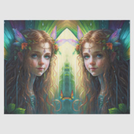 Ontkoppeling van Fantasy Rainbow Fairy Girl Tissuepapier