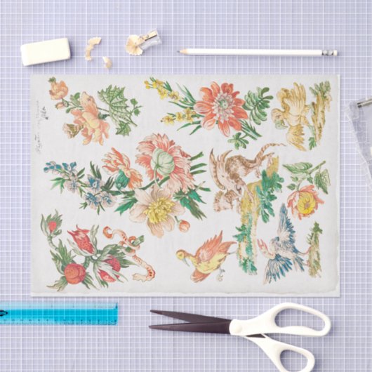  ontkoppeling van Floral Bird Tissuepapier (Craft)