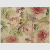 ontkoppeling van Floral Bouquet Script Ephemera Tissuepapier (Voorkant)