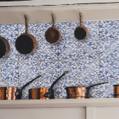  ontkoppeling van Floral Delft Blue en White Tegel Tissuepapier