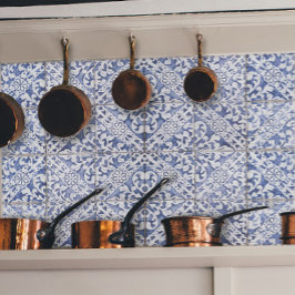  ontkoppeling van Floral Delft Blue en White Tegel Tissuepapier