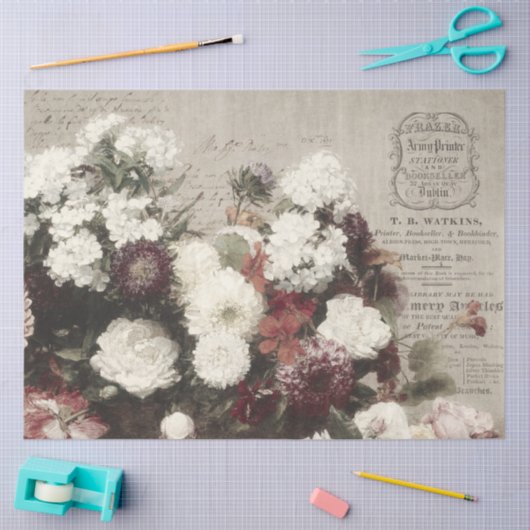  ontkoppeling van Floral Ephemera Tissuepapier (Craft)