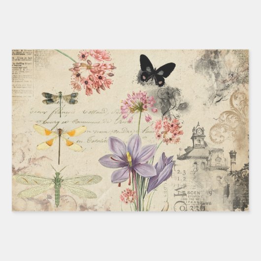 ontkoppeling van Floral Inpakpapier Vel (Voorkant 2)