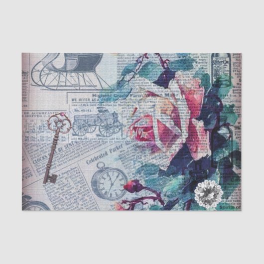 Ontkoppeling van Floral Key Ephemera Tissuepapier (Voorkant)