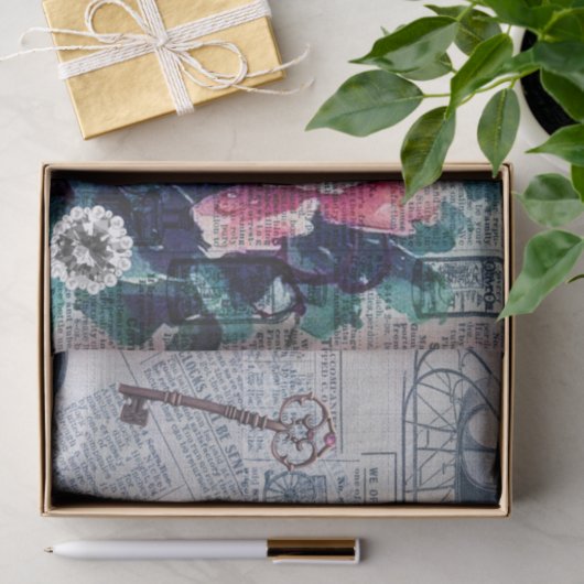 Ontkoppeling van Floral Key Ephemera Tissuepapier (Geschenk)