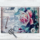 Ontkoppeling van Floral Key Ephemera Tissuepapier