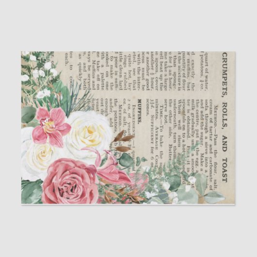 Ontkoppeling van Floral Recipe Tissuepapier (Voorkant)