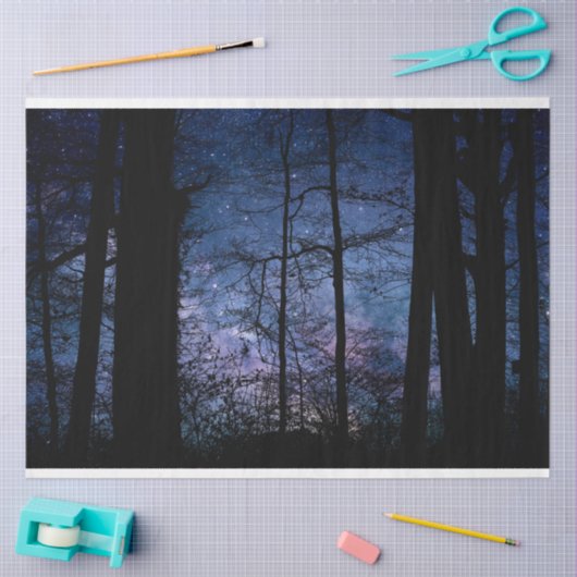 Ontkoppeling van Forest Night Sky Tissuepapier (Craft)