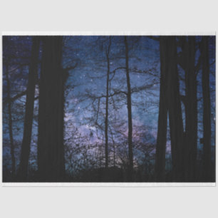 Ontkoppeling van Forest Night Sky Tissuepapier