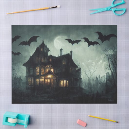 Ontkoppeling van haashuis en vleermuizen tissuepapier (Craft)