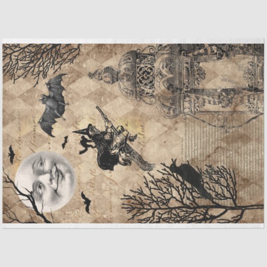 ontkoppeling van Halloween Ephemera Tissuepapier (Voorkant)