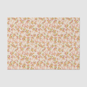 Ontkoppeling van hart en bloemen Valentijns Tissuepapier